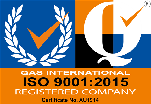 QAS International ISO 9001:2015 Registered Company, Certificate No. AU1914