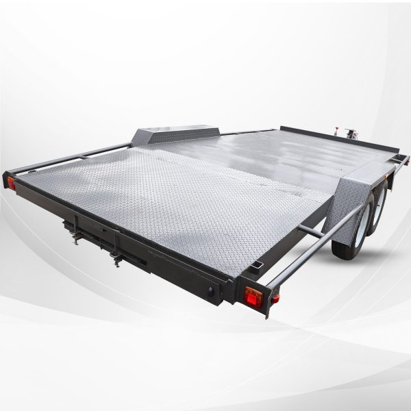16×6'6" Semi Flat Beaver Tail Car Carrier Trailer