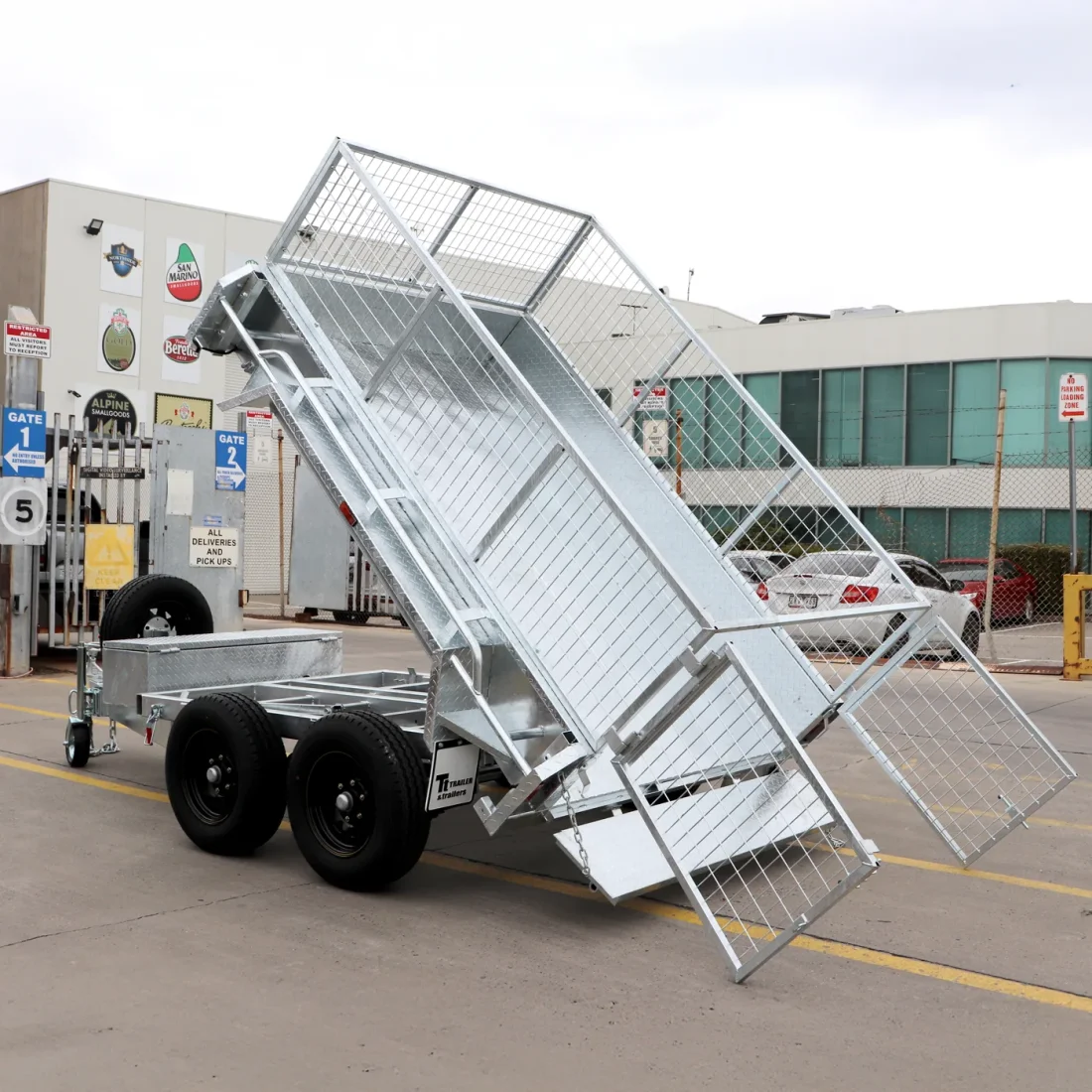 8×5 Galvanised Hydraulic Tipper Cage Trailer, 2ft Cage