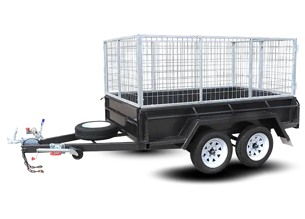 8×5 Heavy Duty Tandem Cage Trailer, 3ft Cage